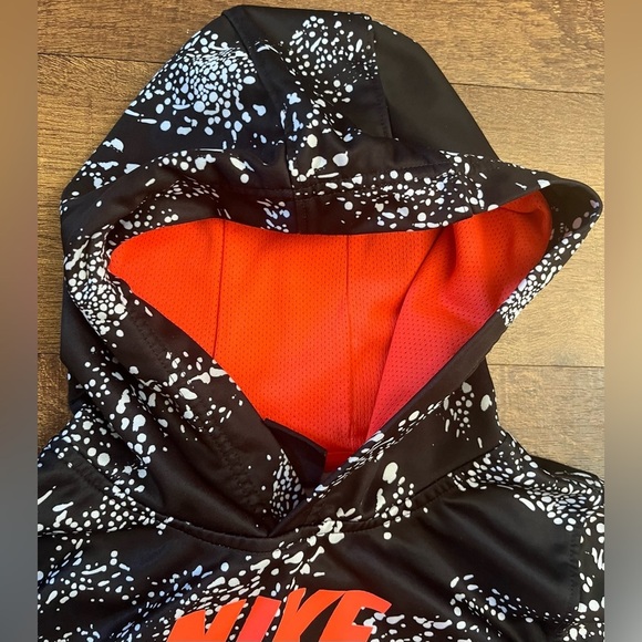 Nike girls boy unisex SB skateboard hoodie Sz 7 black white neon melon - Picture 2 of 6